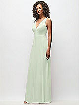 Side View Thumbnail - Mint Green Deep V-Neck Chiffon Maxi Dress