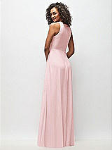 Rear View Thumbnail - Ballet Pink Deep V-Neck Chiffon Maxi Dress