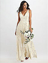 Alt View 1 Thumbnail - Butter Yellow Floral Deep V-Neck Chiffon Maxi Dress