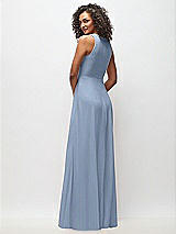 Rear View Thumbnail - Cloudy Deep V-Neck Chiffon Maxi Dress