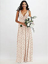 Alt View 2 Thumbnail - Coquette Floral Print Deep V-Neck Chiffon Maxi Dress