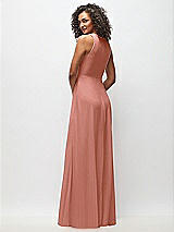 Rear View Thumbnail - Desert Rose Deep V-Neck Chiffon Maxi Dress