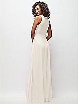 Rear View Thumbnail - Ivory Deep V-Neck Chiffon Maxi Dress