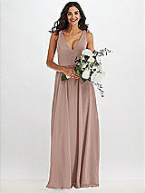 Alt View 2 Thumbnail - Neu Nude Deep V-Neck Chiffon Maxi Dress