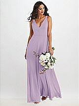 Alt View 1 Thumbnail - Pale Purple Deep V-Neck Chiffon Maxi Dress