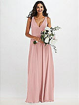Alt View 2 Thumbnail - Rose Deep V-Neck Chiffon Maxi Dress