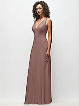 Side View Thumbnail - Sienna Deep V-Neck Chiffon Maxi Dress