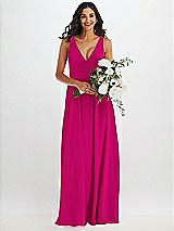 Alt View 2 Thumbnail - Think Pink Deep V-Neck Chiffon Maxi Dress