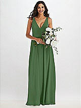 Alt View 2 Thumbnail - Vineyard Green Deep V-Neck Chiffon Maxi Dress