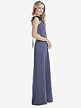 Side View Thumbnail - French Blue Ruffled Sleeve Tie-Back Maxi Dress