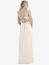 Rear View Thumbnail - Ivory Ruffled Sleeve Tie-Back Maxi Dress