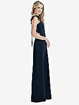 Side View Thumbnail - Midnight Navy Ruffled Sleeve Tie-Back Maxi Dress
