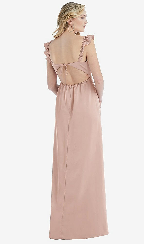 Back View - Toasted Sugar Ruffled Sleeve Tie-Back Maxi Dress