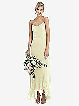 Alt View 1 Thumbnail - Butter Yellow Scoop Neck Ruffle-Trimmed High Low Maxi Dress