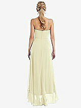 Rear View Thumbnail - Butter Yellow Scoop Neck Ruffle-Trimmed High Low Maxi Dress