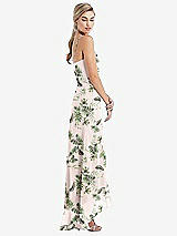 Side View Thumbnail - Palm Beach Print Scoop Neck Ruffle-Trimmed High Low Maxi Dress