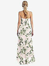 Rear View Thumbnail - Palm Beach Print Scoop Neck Ruffle-Trimmed High Low Maxi Dress