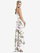 Side View Thumbnail - Butterfly Botanica Ivory Scoop Neck Ruffle-Trimmed High Low Maxi Dress