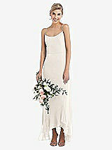 Alt View 1 Thumbnail - Ivory Scoop Neck Ruffle-Trimmed High Low Maxi Dress