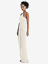 Side View Thumbnail - Ivory Halter Draped Tulip Skirt Maxi Dress