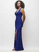 Side View Thumbnail - Cobalt Blue Criss-Cross Cutout Back Maxi Dress with Front Slit