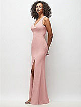 Side View Thumbnail - Rose Criss-Cross Cutout Back Maxi Dress with Front Slit
