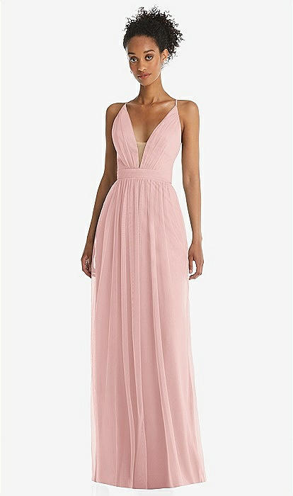 strapless open back dress Angelina Linen Maxi Dress main image 1