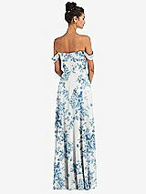 Alt View 2 Thumbnail - Cottage Rose Dusk Blue Off-the-Shoulder Draped Neckline Maxi Dress