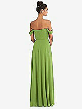 Alt View 2 Thumbnail - Peridot Green Off-the-Shoulder Draped Neckline Maxi Dress