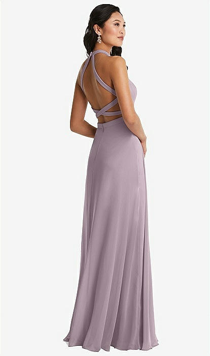 fitted lace wedding dress Sienna Satin Halter Maxi Dress main image 1