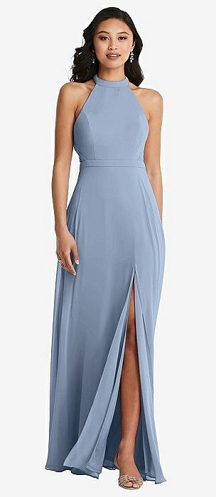Dessy Cloudy High Neck Bridesmaid Dresses