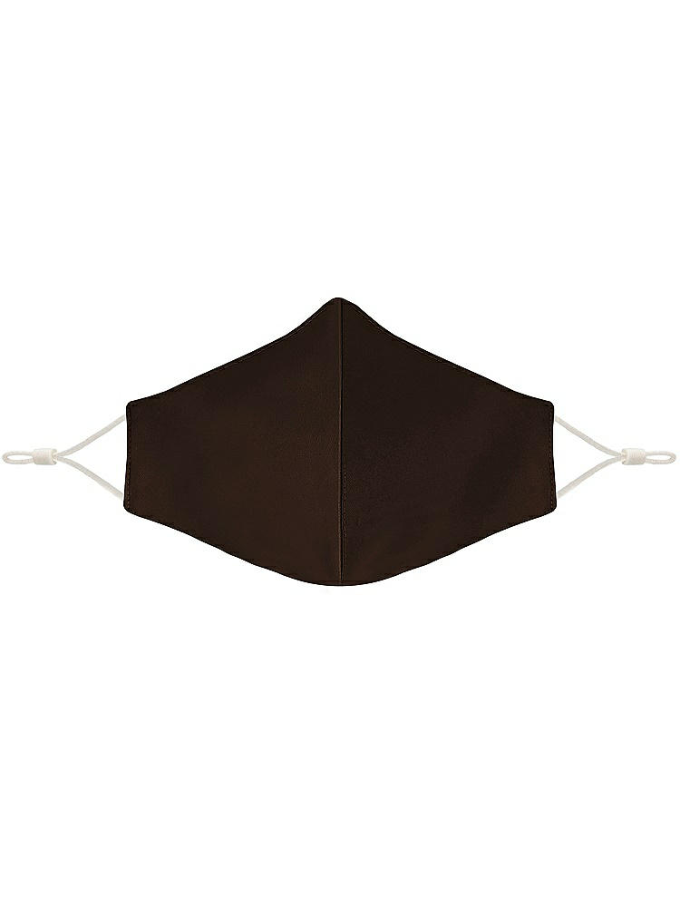 Front View - Espresso Satin Twill Reusable Face Mask