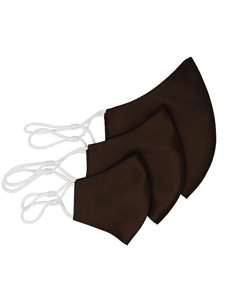 Back View - Espresso Satin Twill Reusable Face Mask