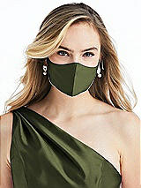 Alt View 2 Thumbnail - Olive Green Satin Twill Reusable Face Mask