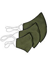 Rear View Thumbnail - Olive Green Satin Twill Reusable Face Mask