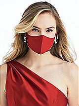 Alt View 2 Thumbnail - Poppy Red Satin Twill Reusable Face Mask