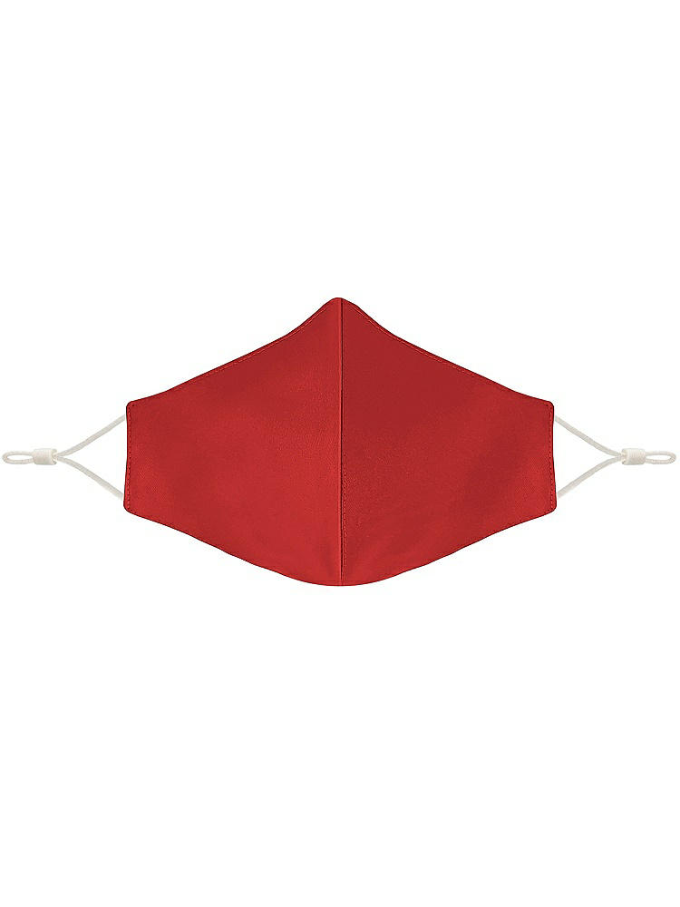 Front View - Poppy Red Satin Twill Reusable Face Mask