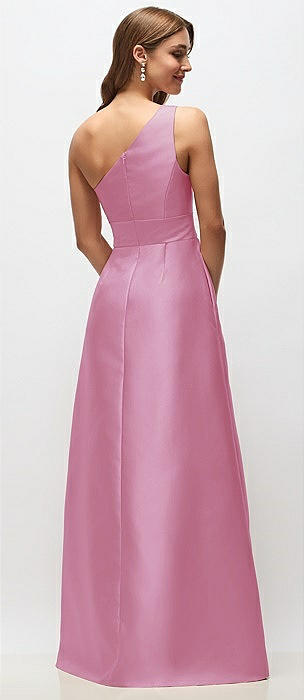 Powder Pink One Shoulder Bridesmaid Dresses