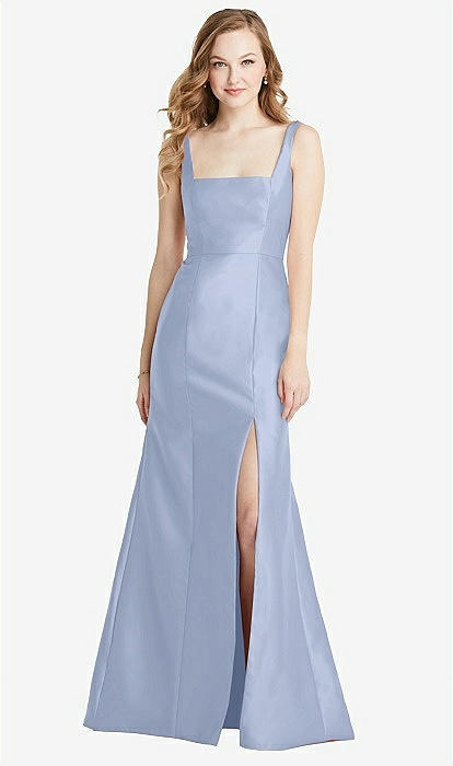 blue dress for baby girl Gorgeous Halter Ruffle Sky Blue Affordable Bridesmaid Dresses – Newinlook main image 0