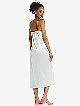 Rear View Thumbnail - Sterling  Midi Stretch Satin Slip with Adjustable Straps - Asley