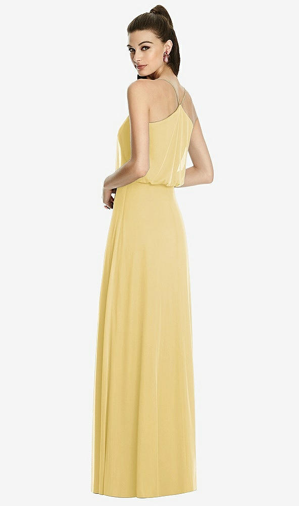 Back View - Maize Inverted V-Back Blouson A-Line Maxi Dress