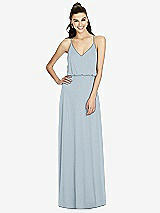 Front View Thumbnail - Mist Inverted V-Back Blouson A-Line Maxi Dress