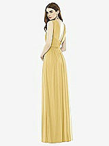 Rear View Thumbnail - Maize Twist Halter Low Illusion Back Maxi Dress