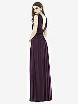 Rear View Thumbnail - Aubergine Twist Halter Low Illusion Back Maxi Dress