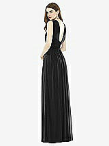 Rear View Thumbnail - Black Twist Halter Low Illusion Back Maxi Dress
