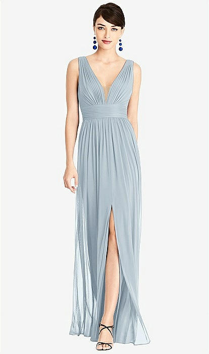 strapless open back dress Marina Dress Long Pleated Shirt Dress in Taupe – Beira main image 1