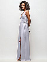 Side View Thumbnail - Silver Dove Deep V-Neck Shirred Skirt Maxi Dress with Convertible Straps