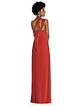 Alt View 2 Thumbnail - Poppy Red Draped Chiffon Grecian Column Gown with Convertible Straps