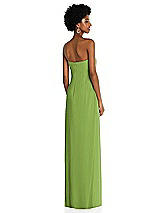 Alt View 4 Thumbnail - Peridot Green Draped Chiffon Grecian Column Gown with Convertible Straps