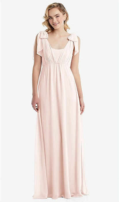 Empire Waist Shirred Skirt Convertible Sash Tie Maxi Dress Empire Waist Shirred Skirt Convertible Sash Tie Maxi Dress